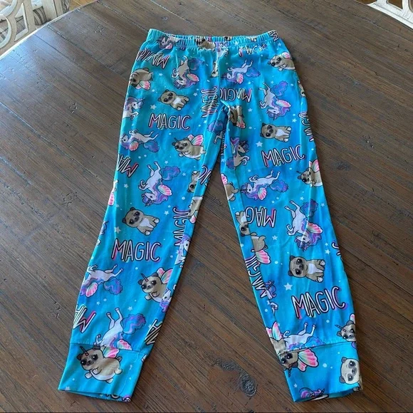 Justice size 10 unicorn pug three piece pajama set - Picture 8 of 12